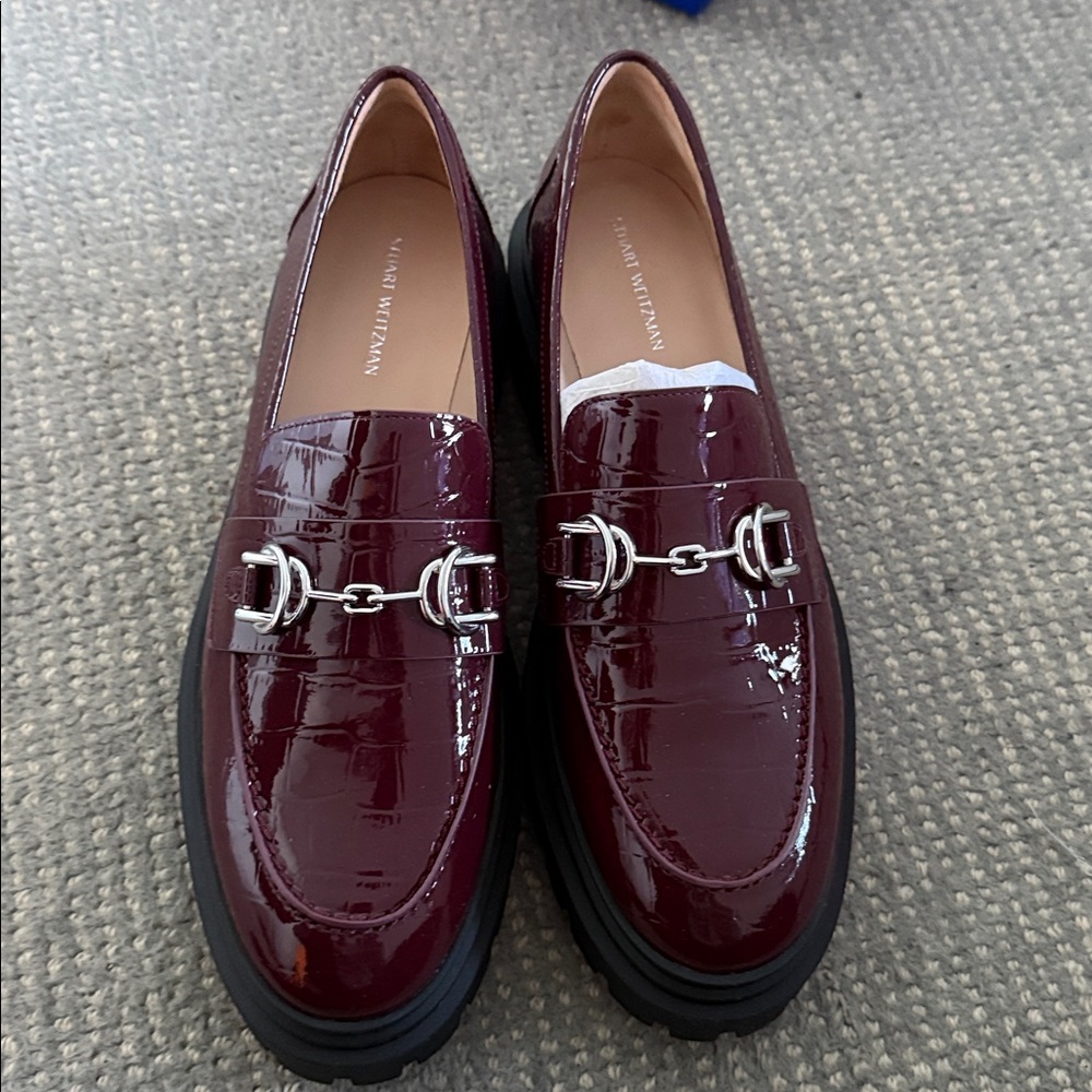 STUART WEITZMAN OWEN BUCKLE ULTRA LUG PLASFORM LOAFER 39.5 /9b new with box